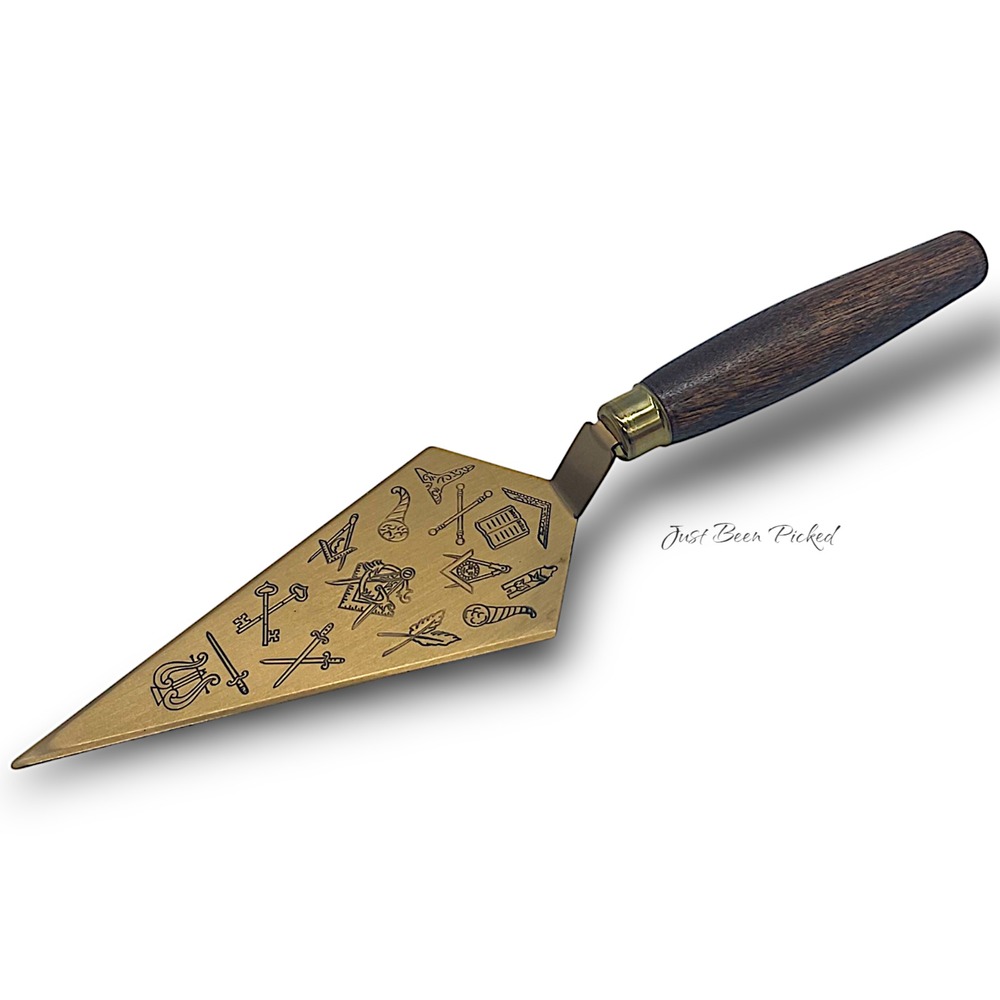 Masonic Ceremonial Trowel Mizpah-Haddon‎ Heights Lodge #191 Brass Wood 7.5"